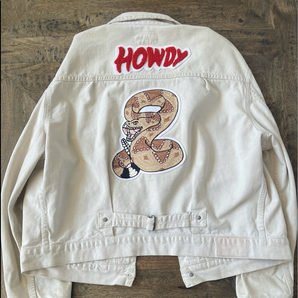 Vintage RRL Double RL White Denim Jacket Custom